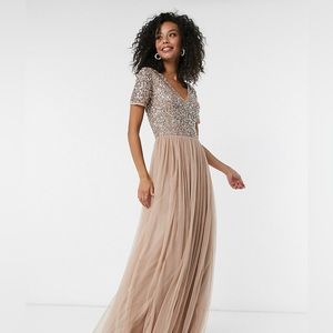 Maya Petite Bridesmaid Sequin Dress